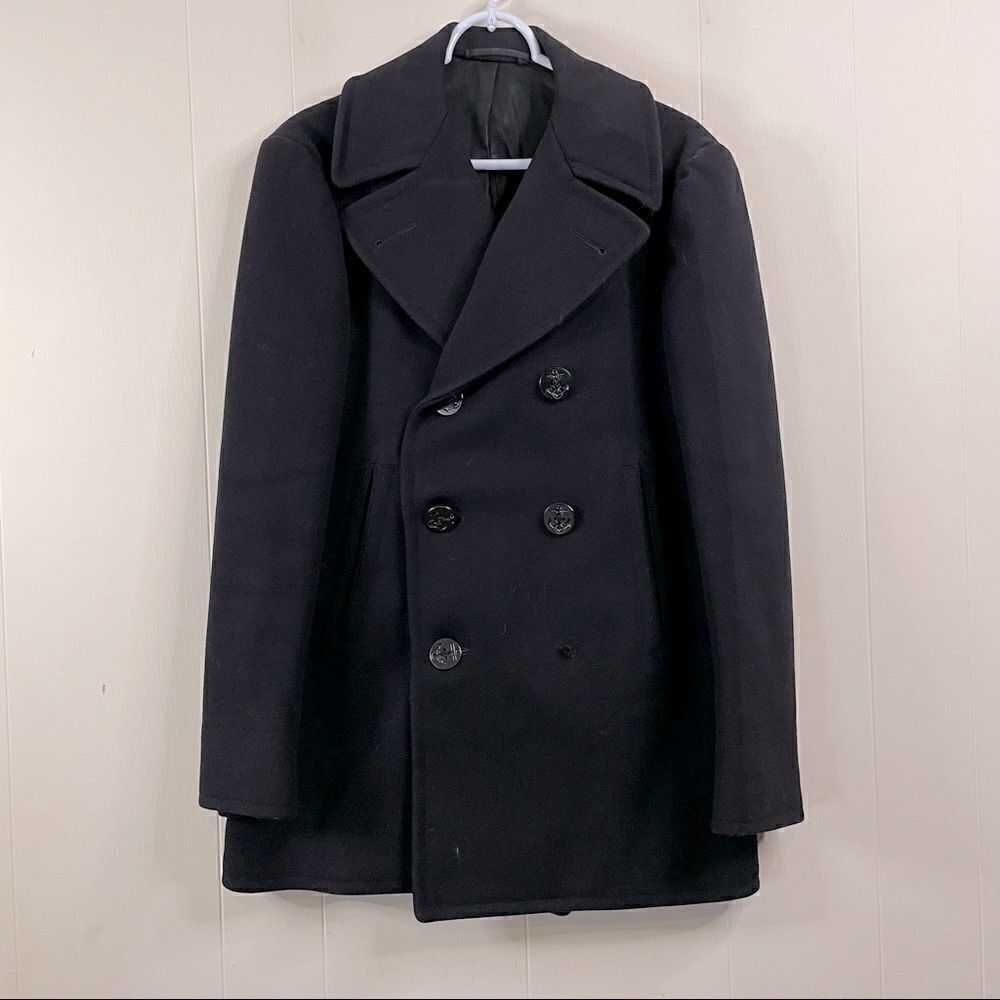 Vintage WWII WW2 US Navy Issue Military Pea Coat